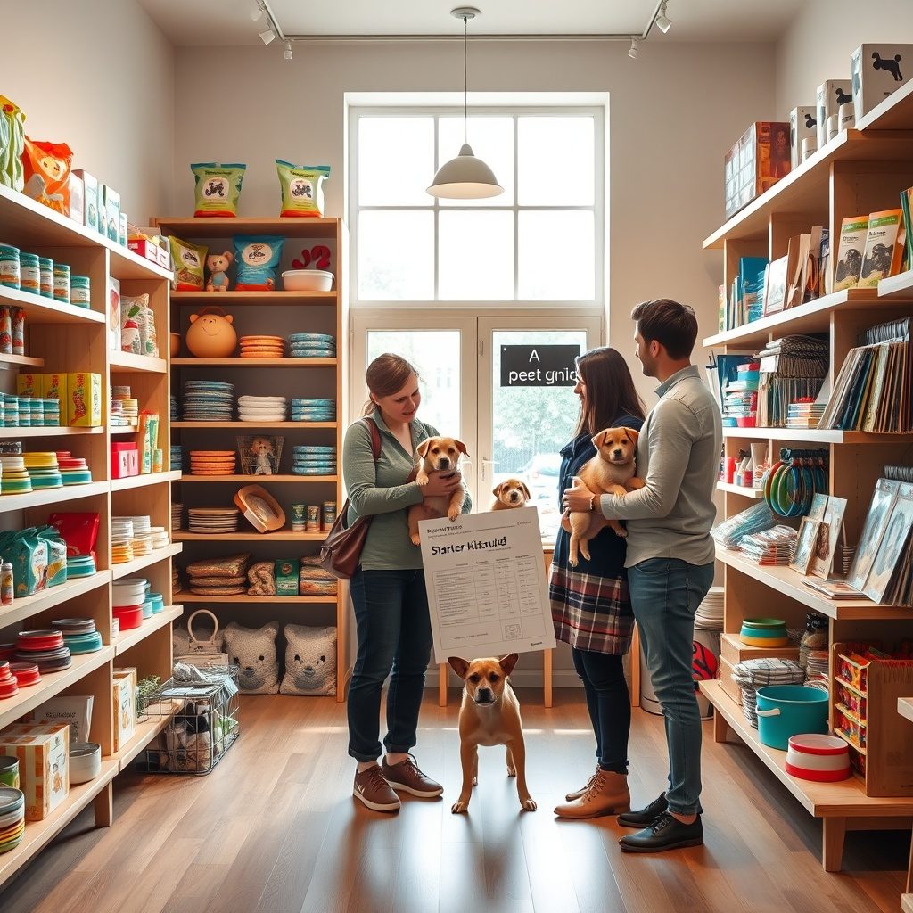 New pet supplies displayed attractively